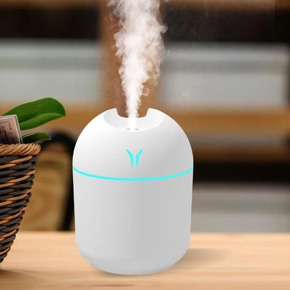 Mini Humidificador USB Ultrasónico 250 ml con Luz LED para Hogar, Oficina y Coche