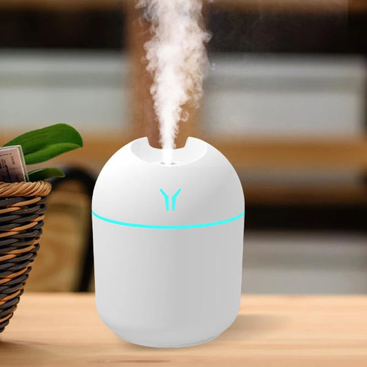 Mini Humidificador USB Ultrasónico 250 ml con Luz LED para Hogar, Oficina y Coche